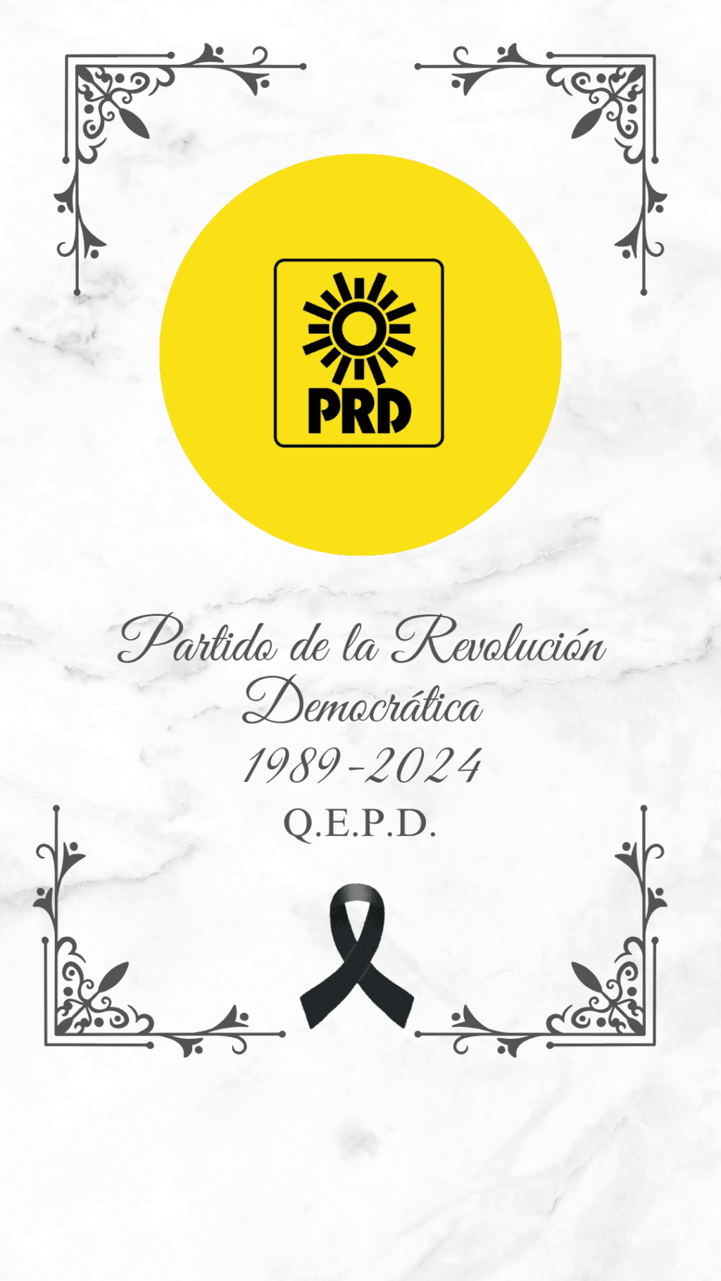 Historia de Instagram Obituario Elegante Blanco y Negro