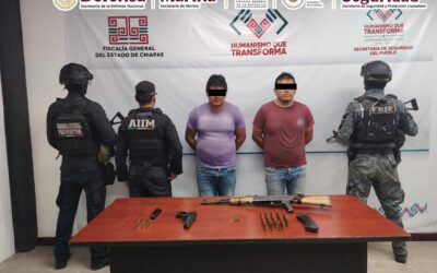 En Chiapas, tras ejecutar varios cateos se detuvo a tres personas vinculadas con bloqueos carreteros y quema de vehículos