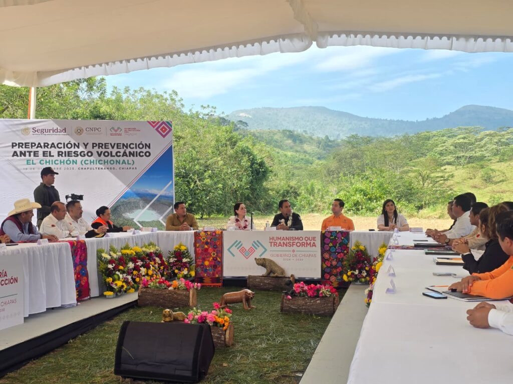 CNPC realiza recorrido en volcán El Chichonal en Chiapas para fortalecer acciones de prevención