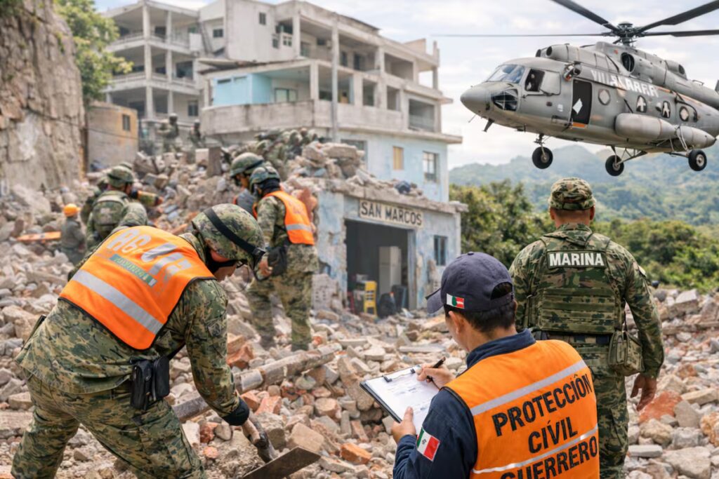 Se coordinan acciones oficiales para atendere a los damnificados por el sismo en Guerrero
